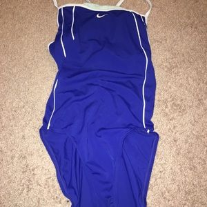 Blue Nike swimsuit.